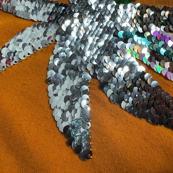 Cat & Jack Orange Tank Top with Palm Tree Design flippable sequins - Picture 4 of 6